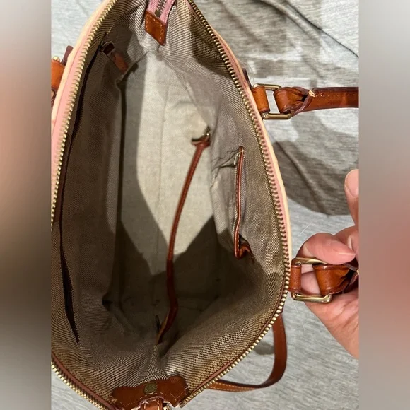 Dooney & Bourke ostrich embossed Toni satchel - Picture 5 of 12